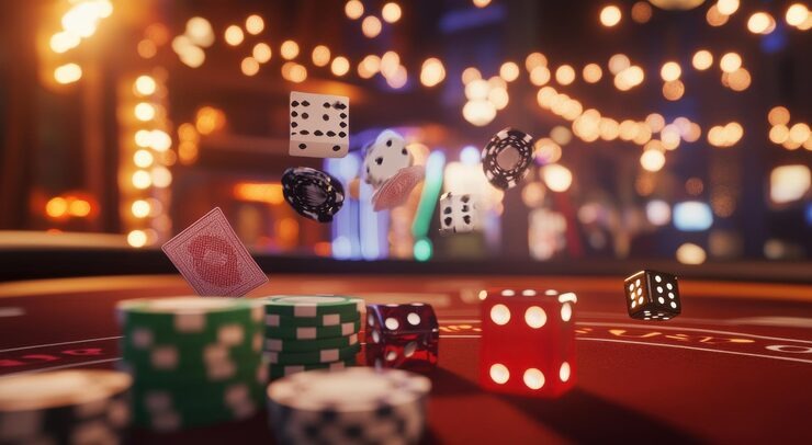 Live Dragon Tiger dealer studio with card table and multiple camera feeds
